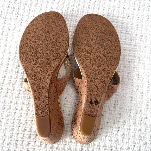 Lilly Pulitzer McKim Natural Cork Gold Wedge Sandals Womens 8.5 Beachy Resort - Picture 8 of 10
